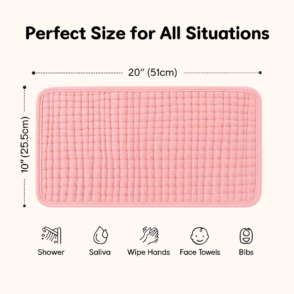 Muslin Burp Cloths 6 Pack, Large Size 20"x10" Muslin Washcloths, 6 Layer Super Absorbent, Soft & Gentle Baby, Burp Cloths Baby Boy & Girl, Machine Washable, Baby Essentials for kids
