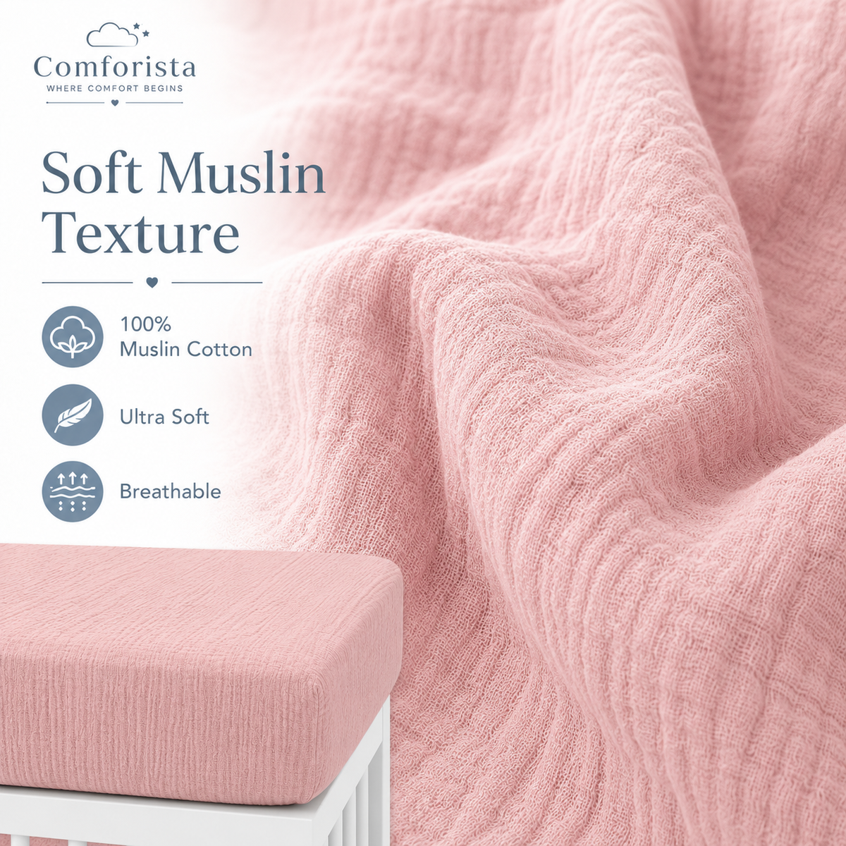 Comforista Muslin Crib Sheet 1 Pack