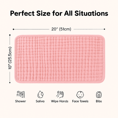 Muslin Burp Cloths 6 Pack, Large Size 20"x10" Muslin Washcloths, 6 Layer Super Absorbent, Soft & Gentle Baby, Burp Cloths Baby Boy & Girl, Machine Washable, Baby Essentials for kids