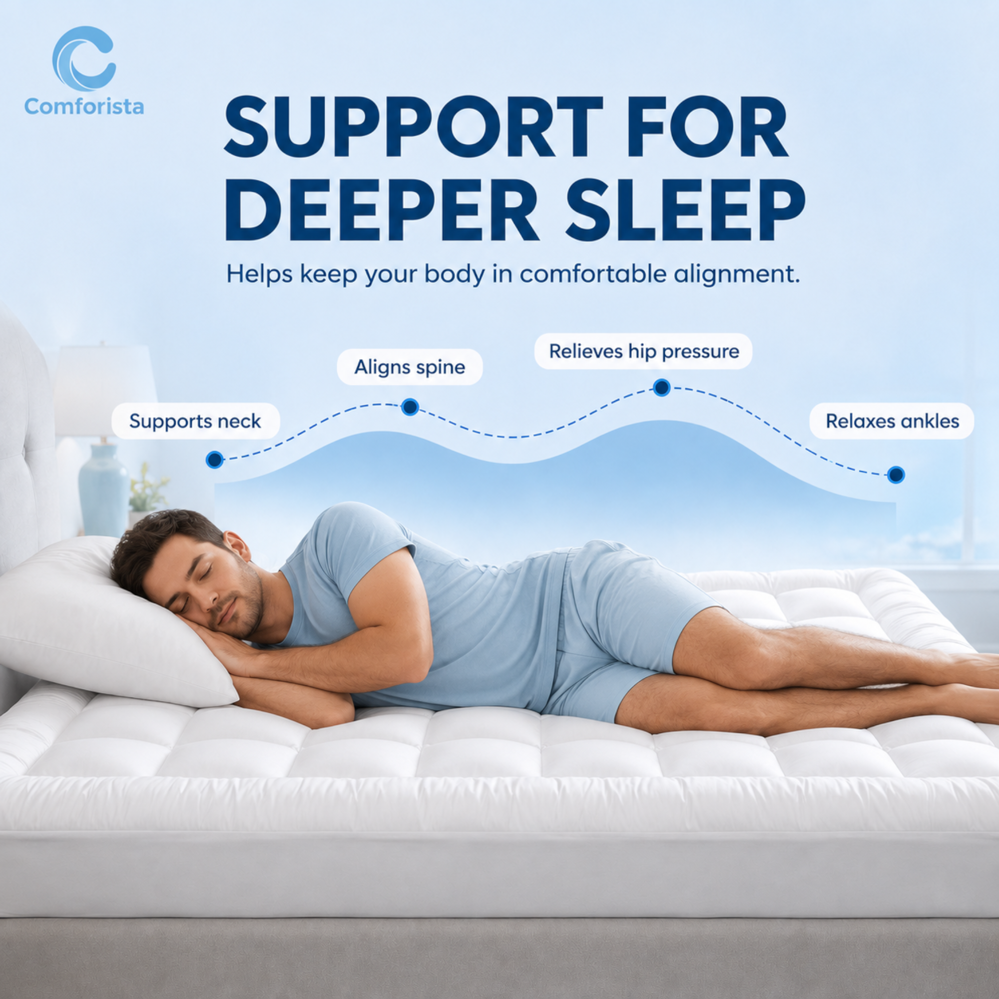 Comforista Queen Mattress Topper 4 inch - Soft Quilted