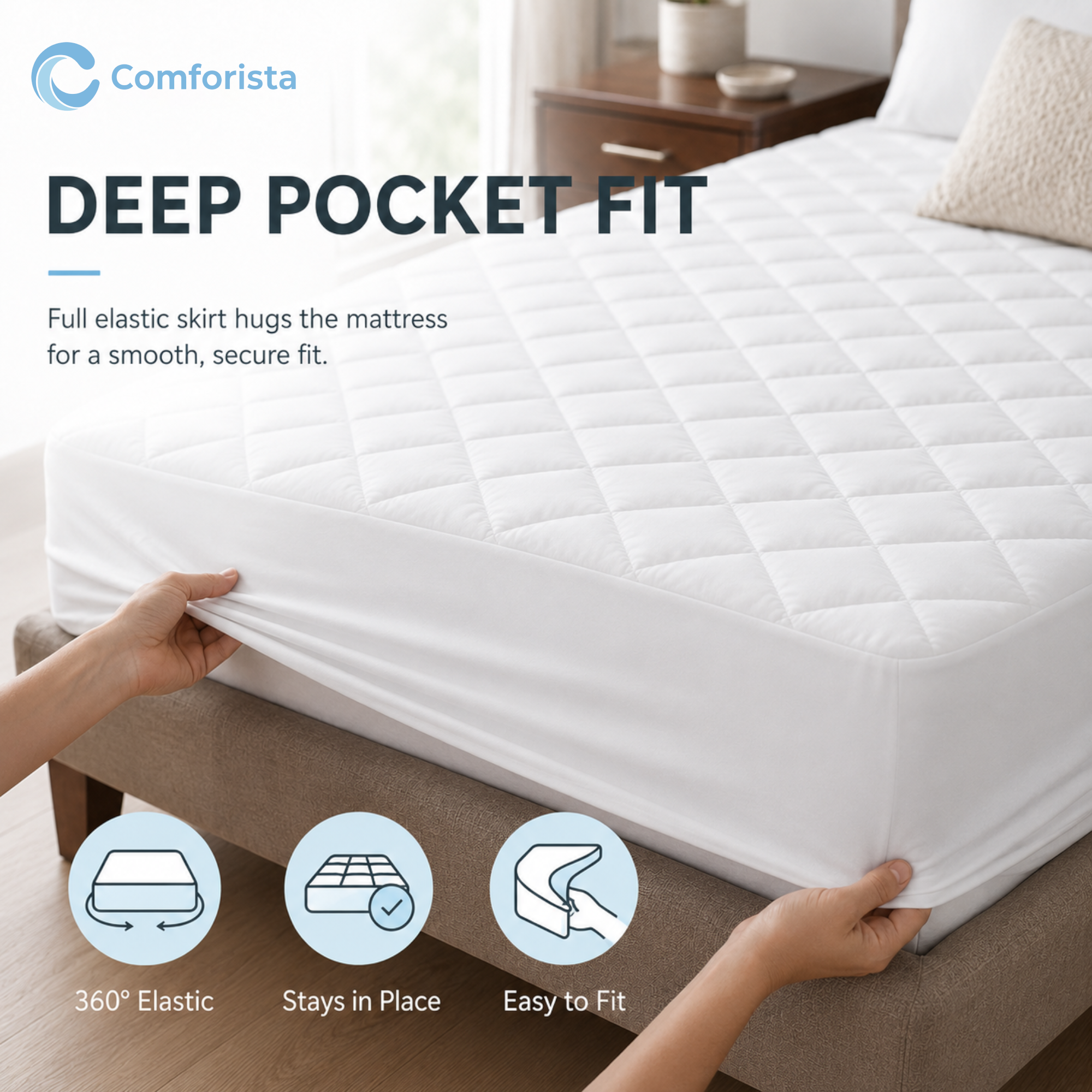 Comforista Waterproof Quilted Mattress Protector