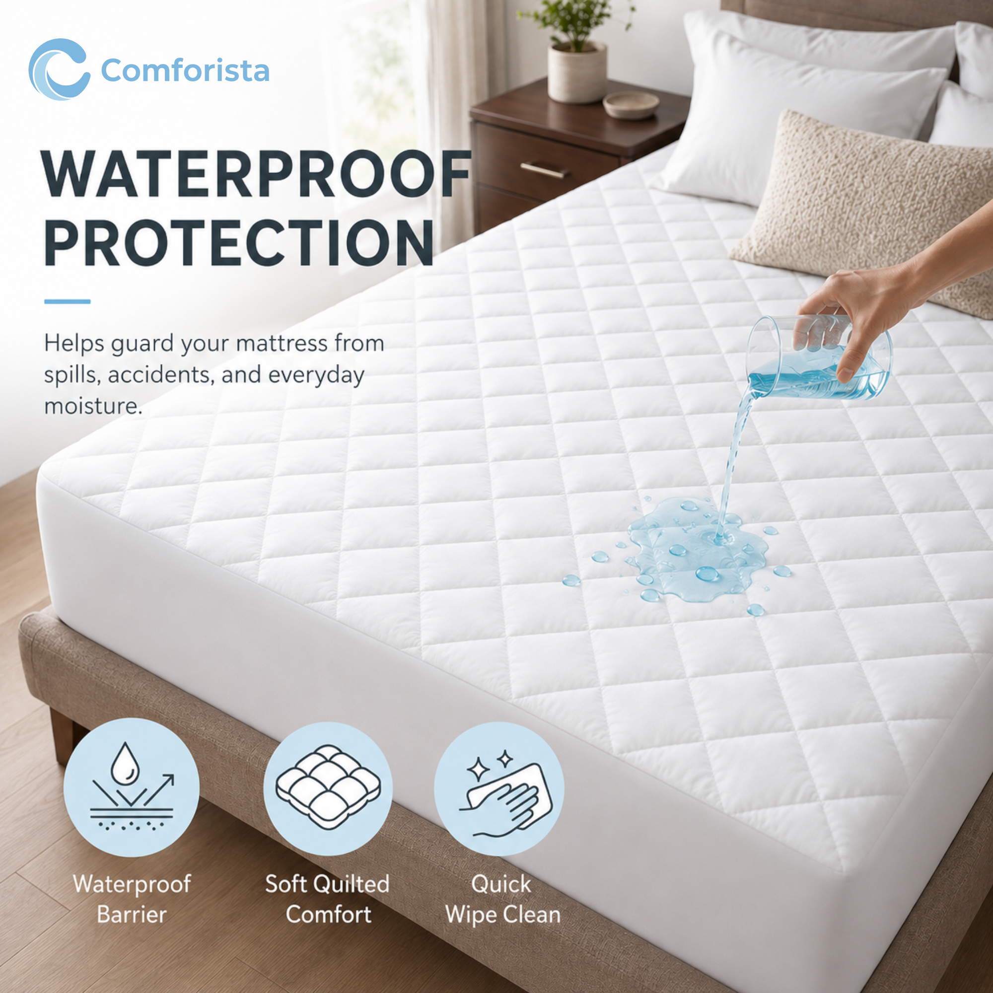 Comforista Waterproof Quilted Mattress Protector