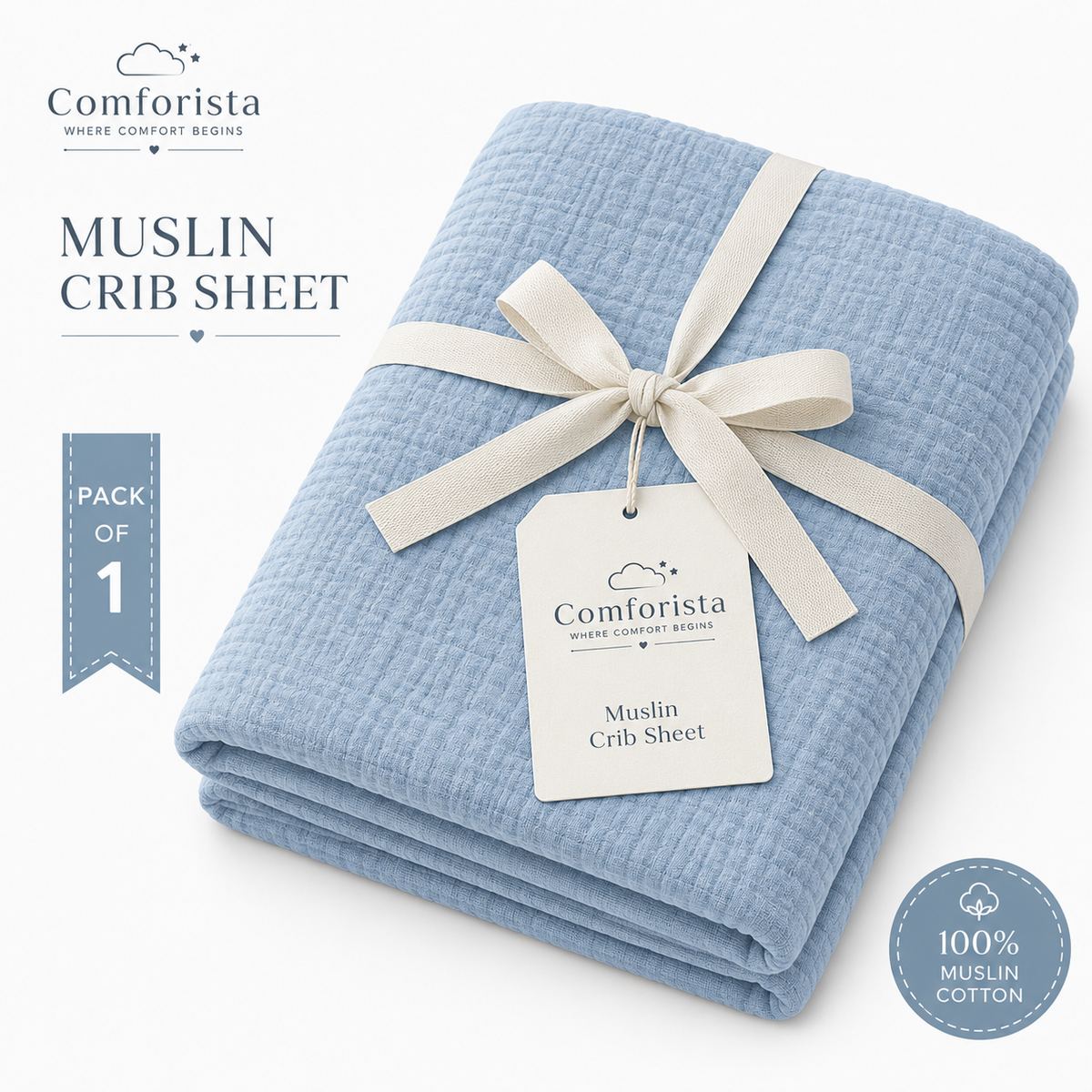 Comforista Muslin Crib Sheet 1 Pack