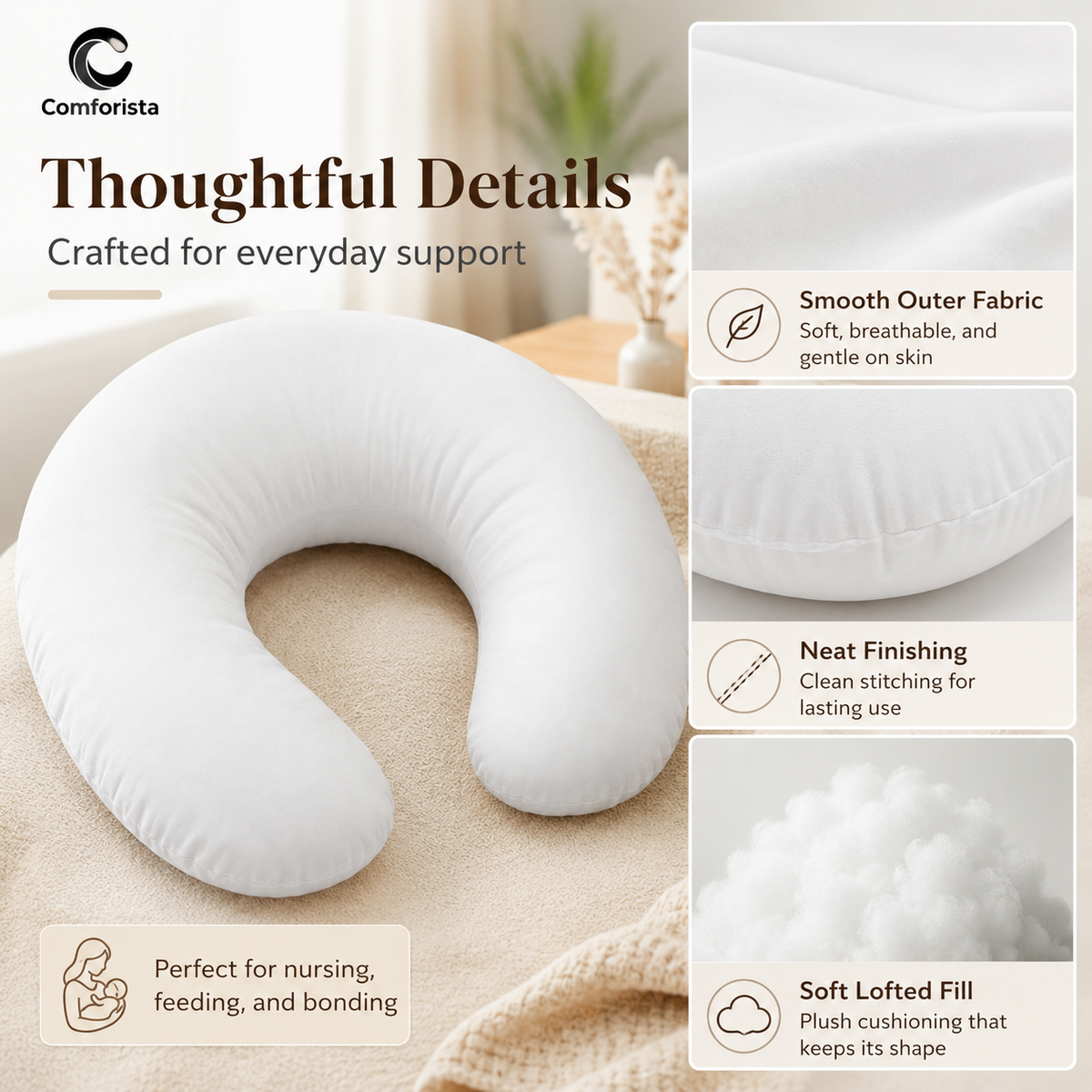 Comforista C-Shape Pregnancy & Nursing Pillow