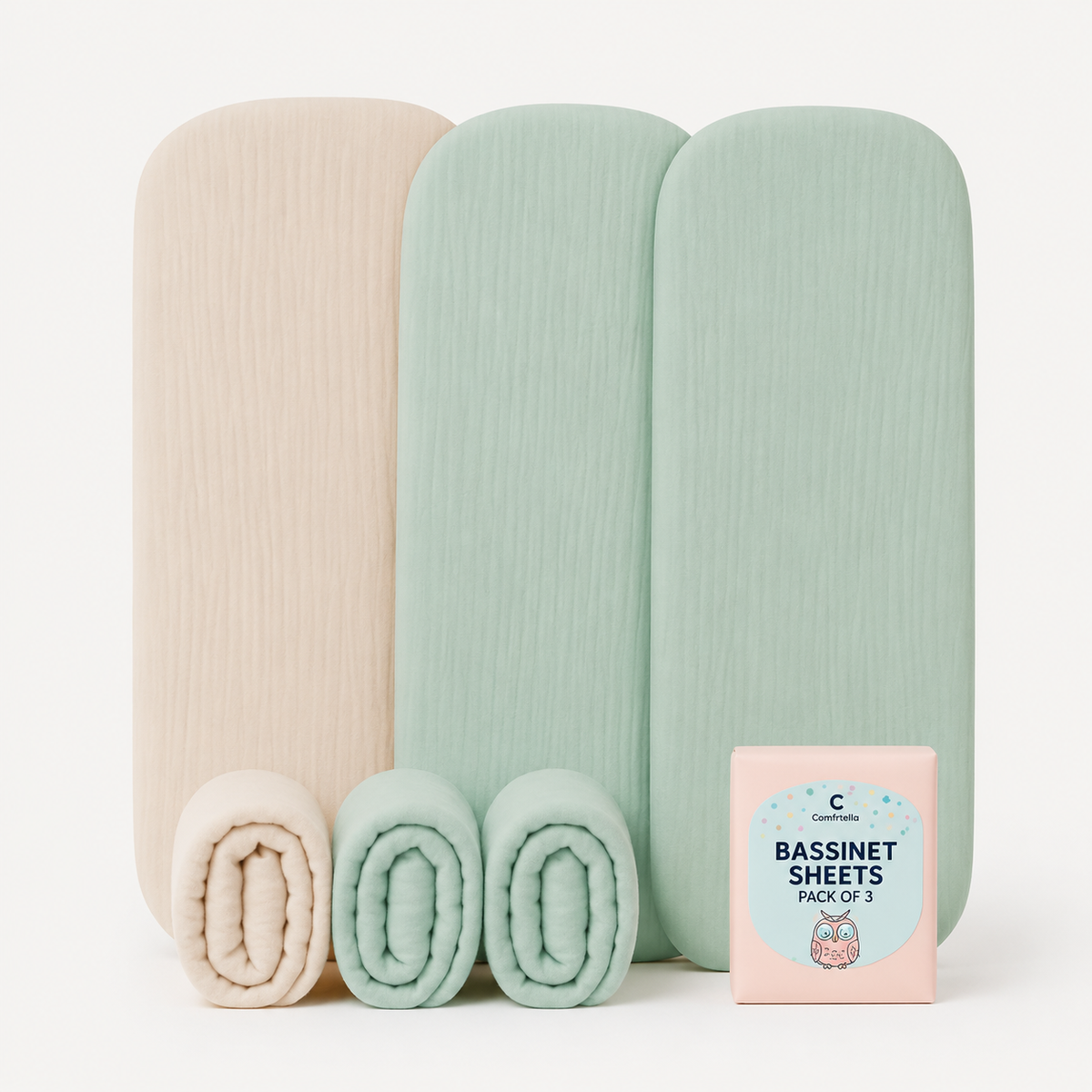 Comforista Muslin Bassinet Sheets Set of 3