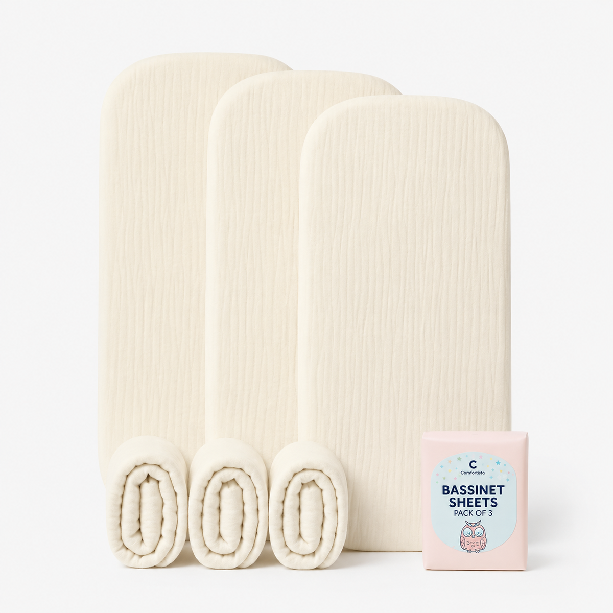 Comforista Muslin Bassinet Sheets Set of 3
