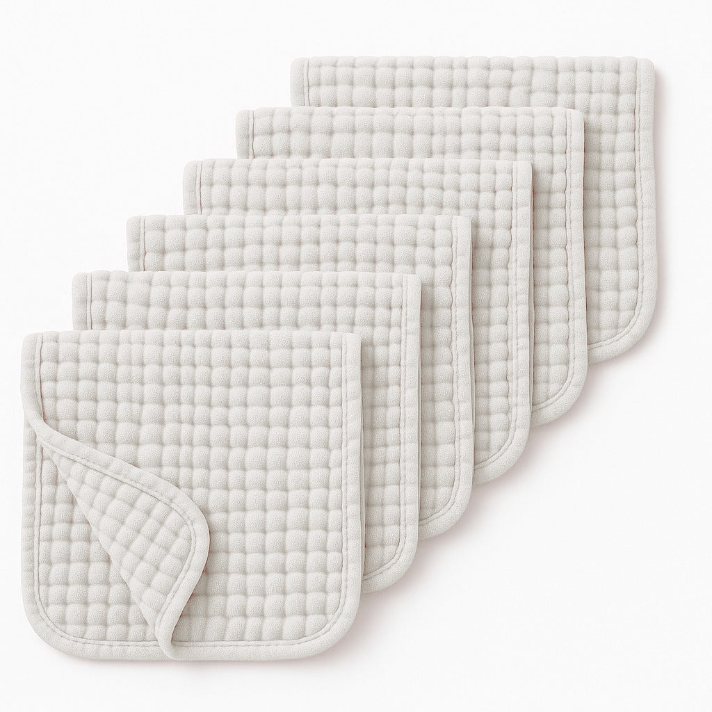 Muslin Burp Cloths 6 Pack, Large Size 20"x10" Muslin Washcloths, 6 Layer Super Absorbent, Soft & Gentle Baby, Burp Cloths Baby Boy & Girl, Machine Washable, Baby Essentials for kids