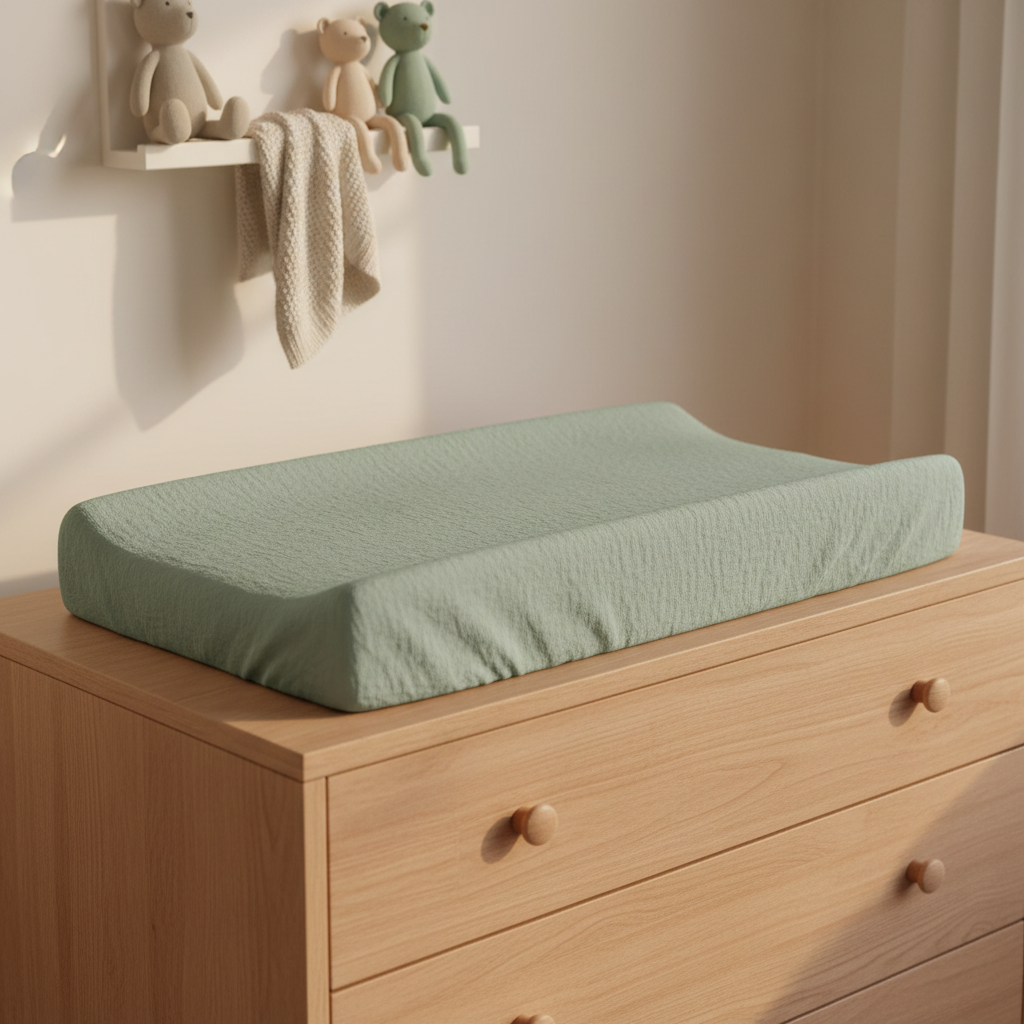 Comforista Muslin Changing Pad Cover Sage Green Pack of 2