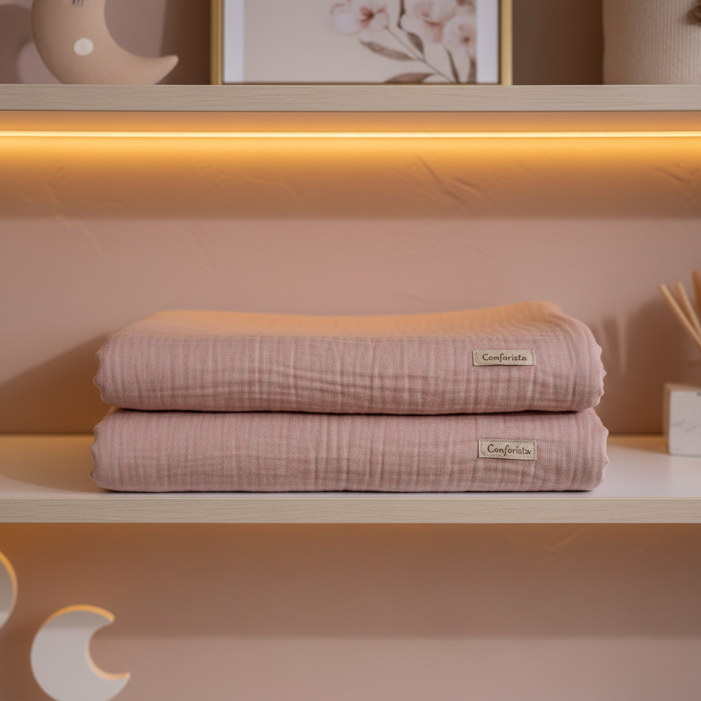 Comforista Muslin Changing Pad Cover Dusty Pink Pack of 2