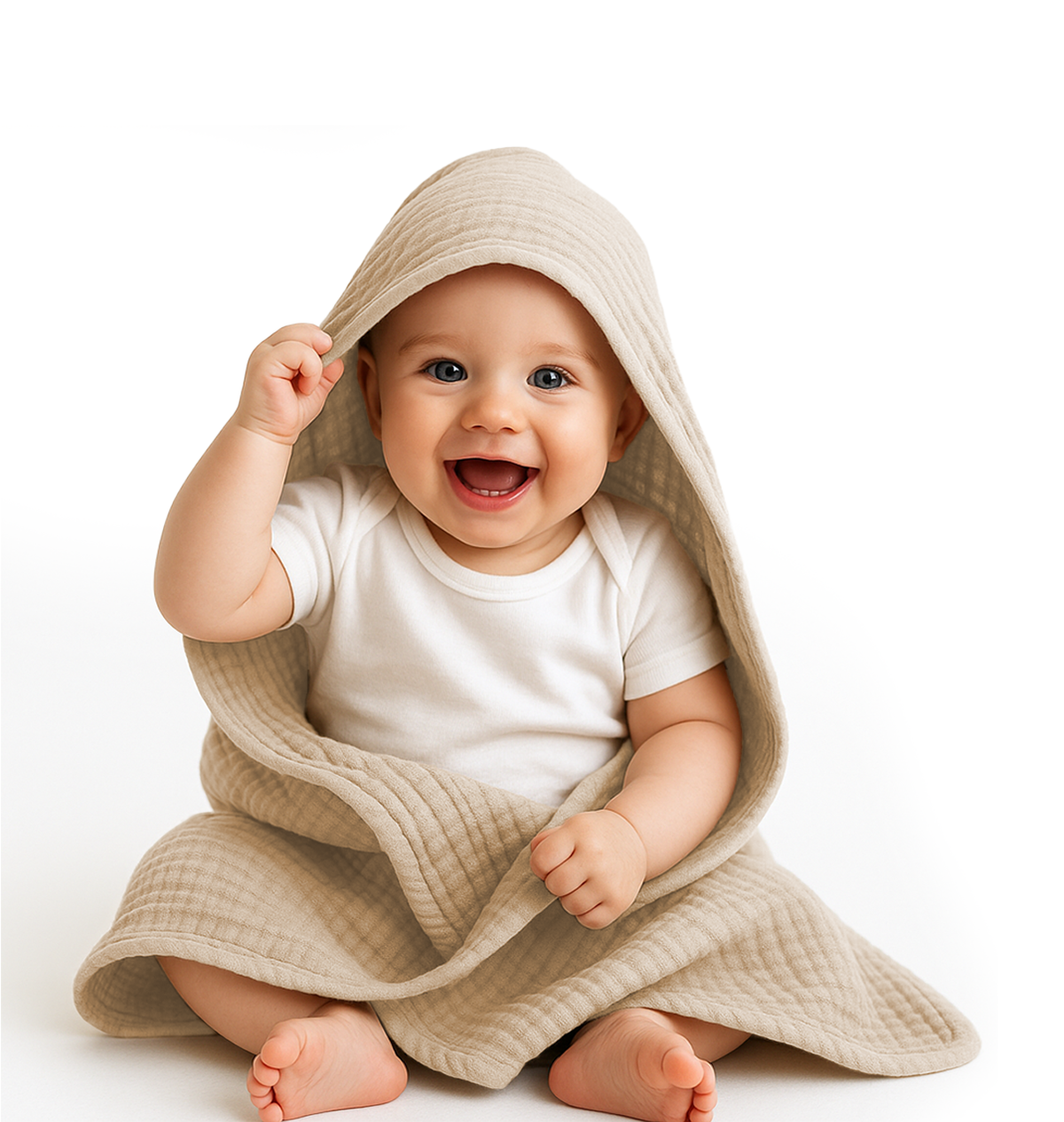 Comforista Muslin Hooded Baby Towels Set of 2