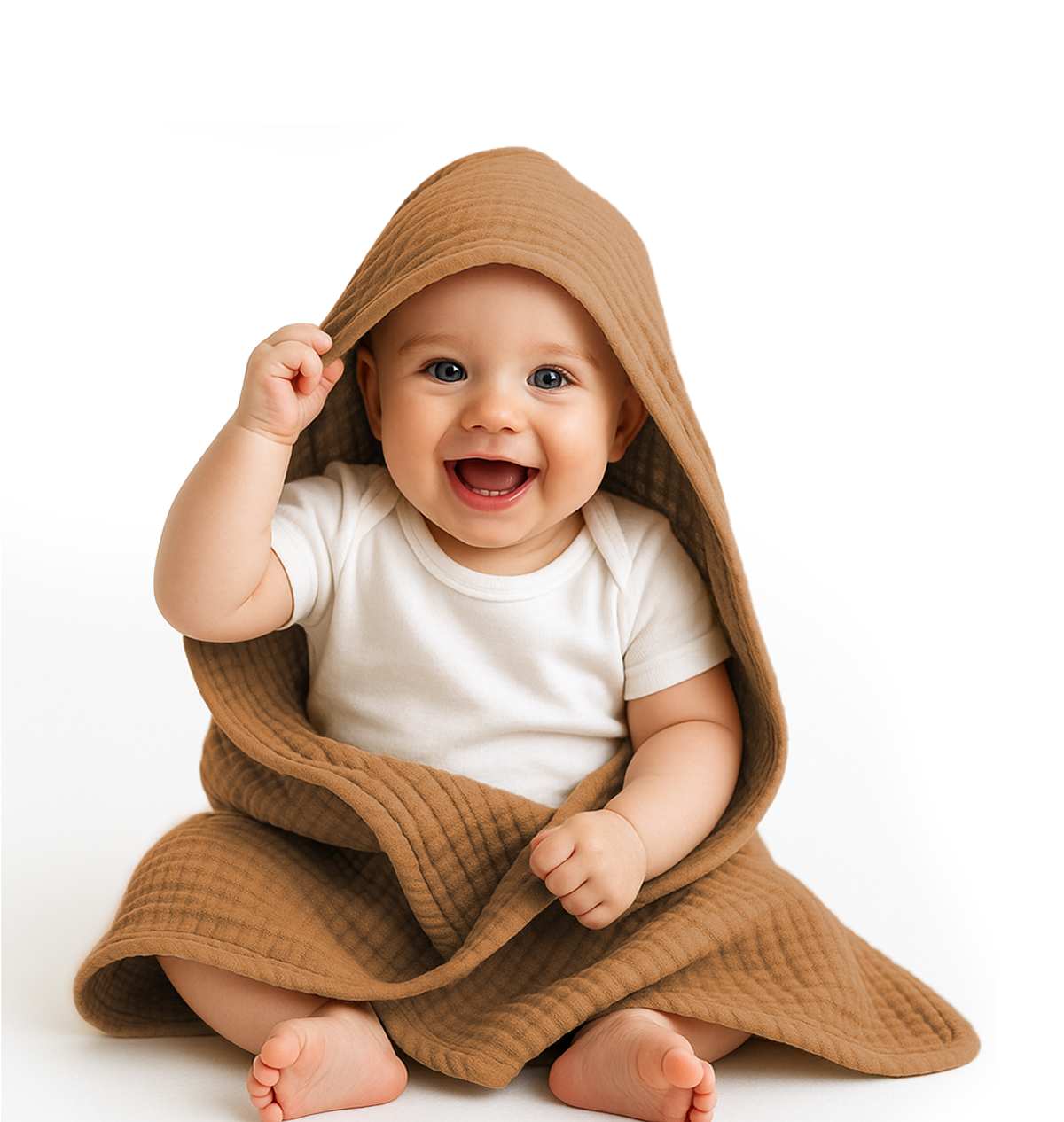 Comforista Muslin Hooded Baby Towels Set of 2
