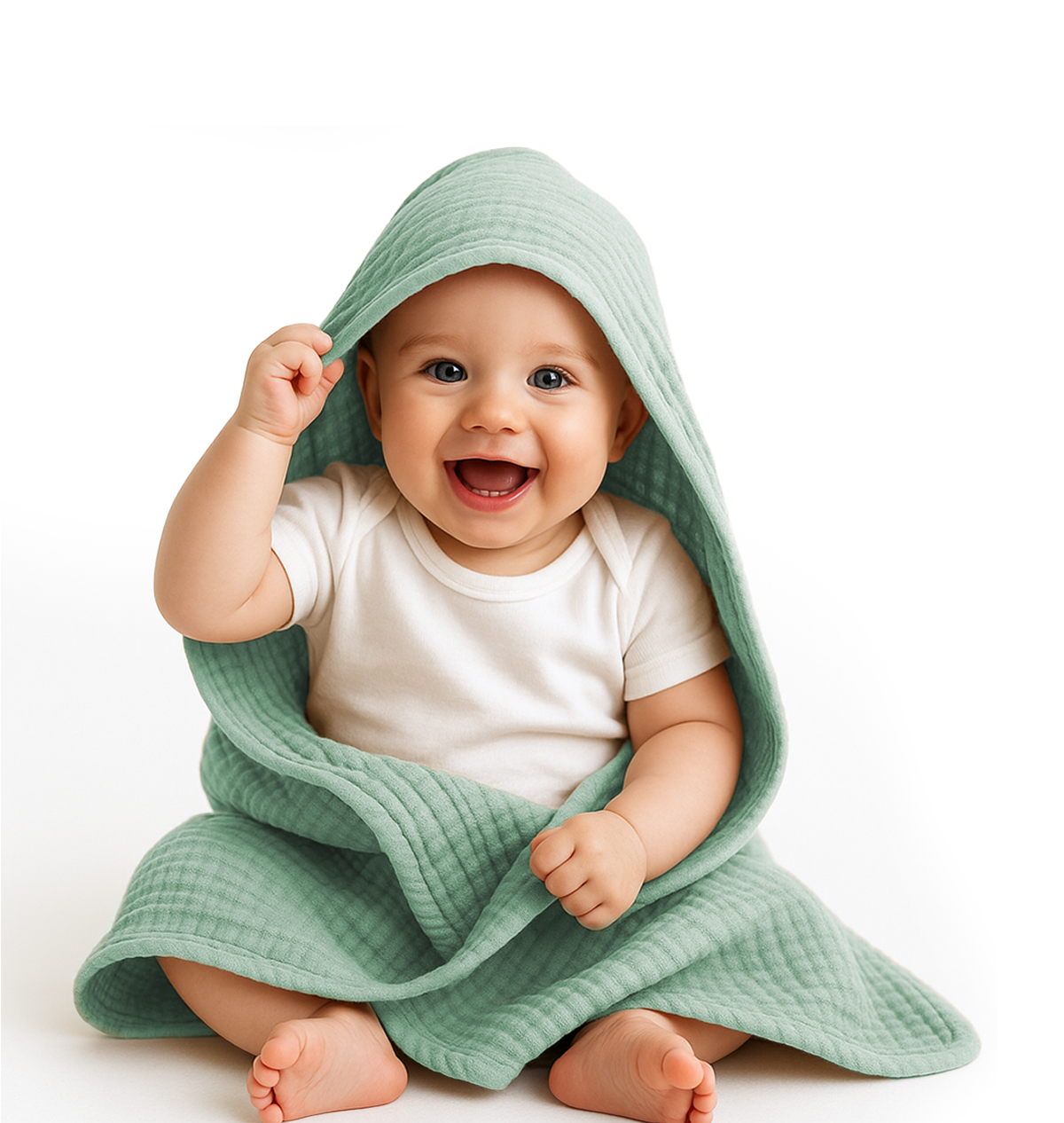 Comforista Muslin Hooded Baby Towels Set of 2