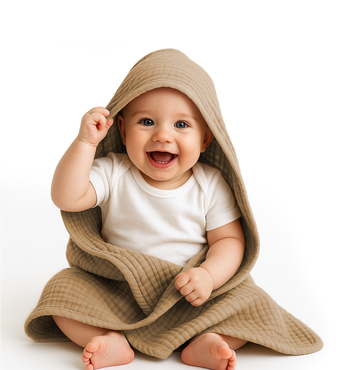 Comforista Muslin Hooded Baby Towels Set of 2
