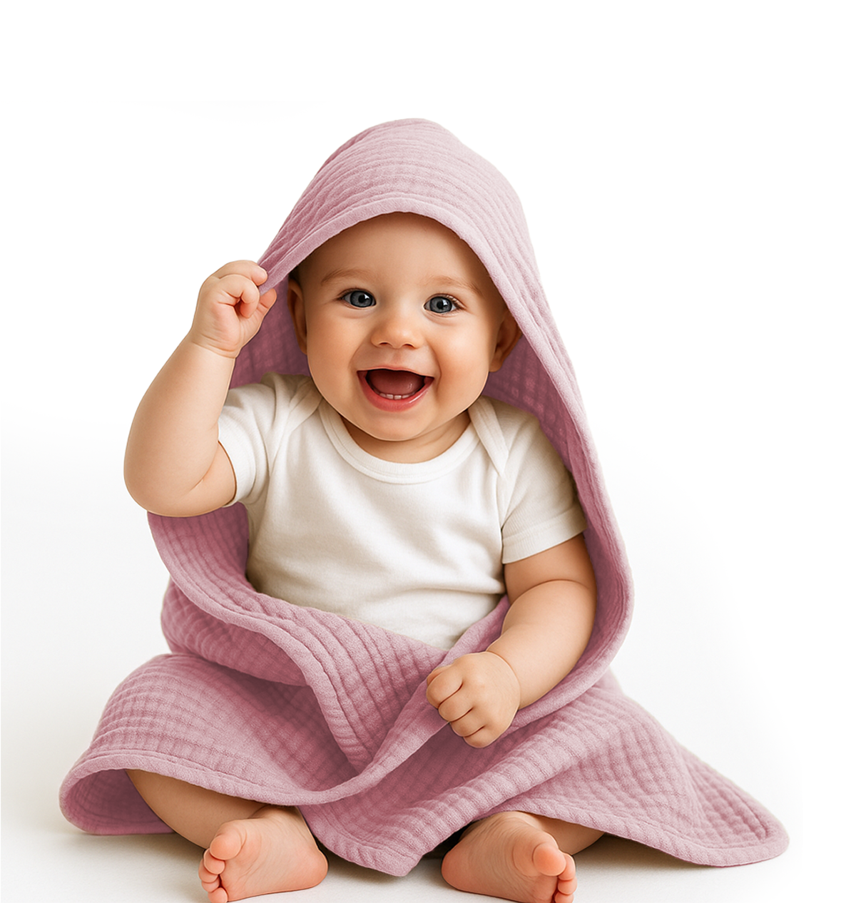 Comforista Muslin Hooded Baby Towels Set of 2